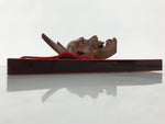 Japanese Wood Noh Mask Hannya Angry Woman Vtg Nohmen Brown Display OM108