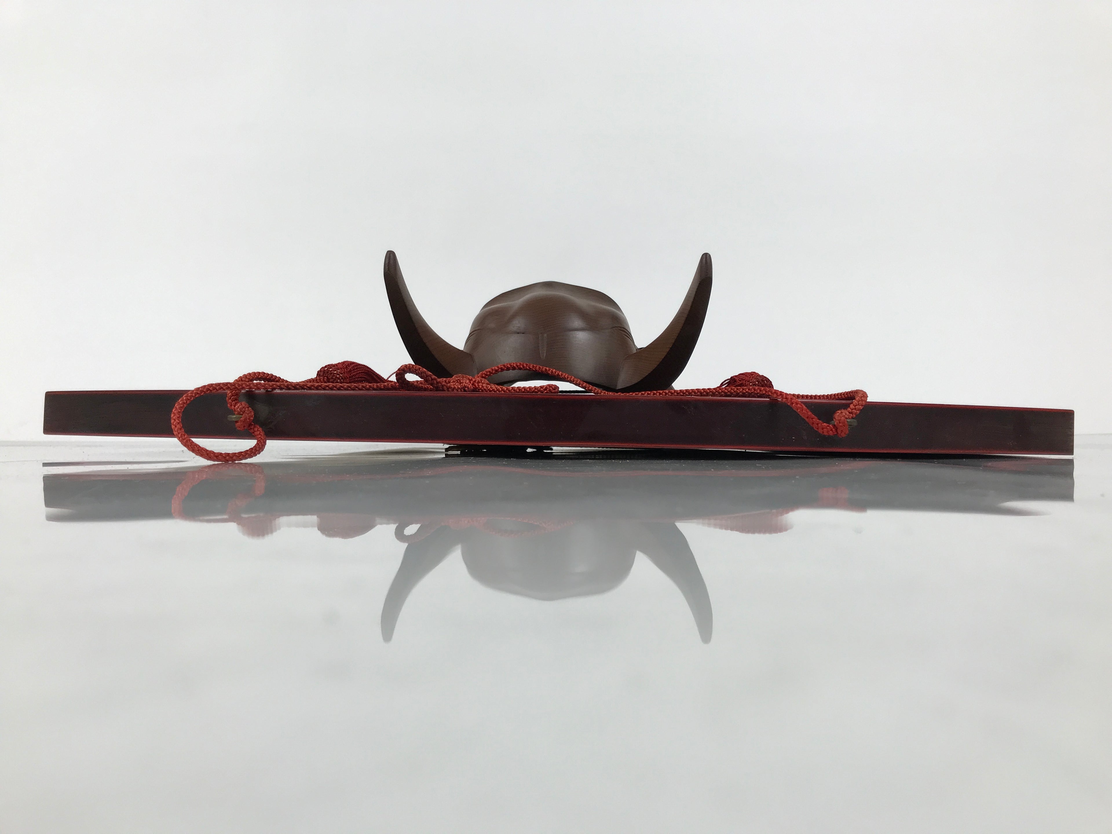 Japanese Wood Noh Mask Hannya Angry Woman Vtg Nohmen Brown Display OM108