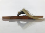Japanese Wood Noh Mask Okina Old Man Vtg Nohmen Kokushiki-Jo Black Display OM107