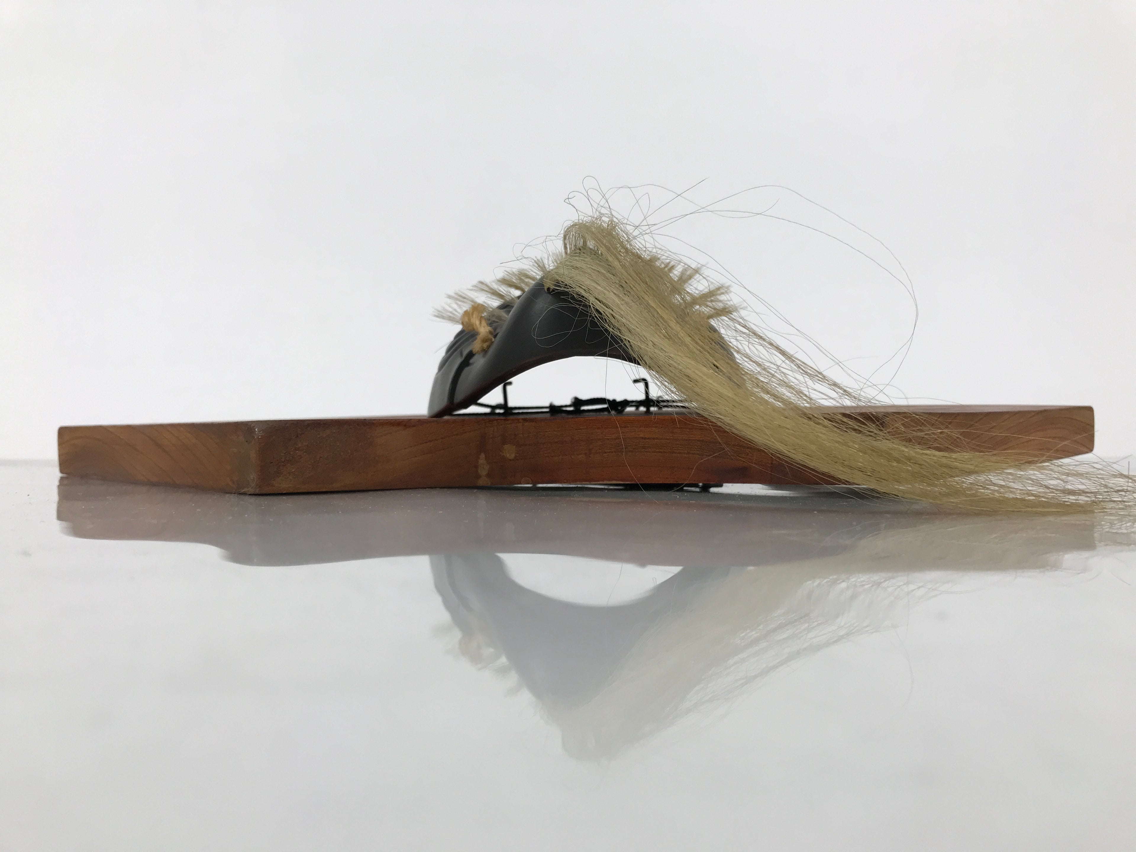 Japanese Wood Noh Mask Okina Old Man Vtg Nohmen Kokushiki-Jo Black Display OM107