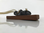 Japanese Wood Noh Mask Okina Old Man Vtg Nohmen Kokushiki-Jo Black Display OM107