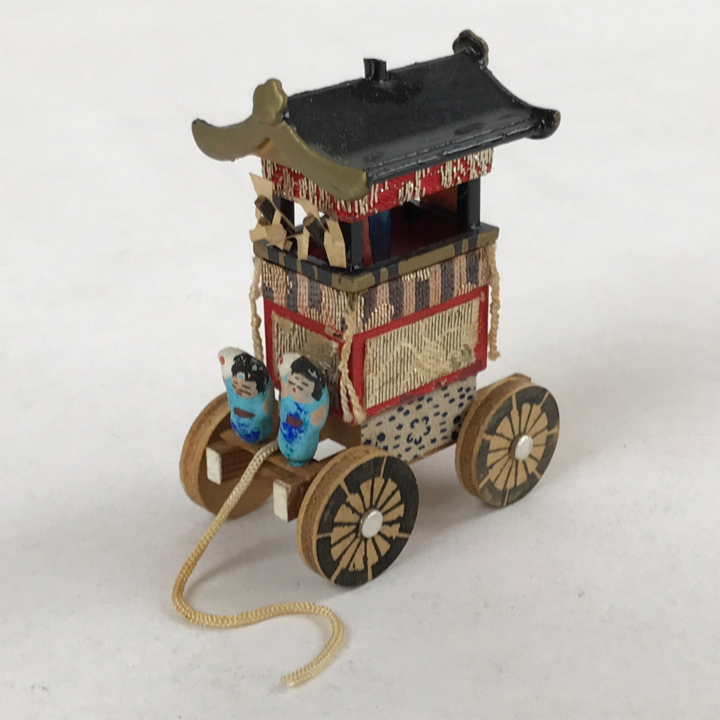 Japanese Wood Paper Miniature Gion Festival Car Vtg Mikoshi Dashi
