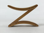 Japanese Wood Pillow Neck Rest Vtg Light Brown Bamboo Geisha Takamakura JK596