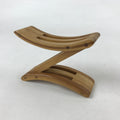 Japanese Wood Pillow Neck Rest Vtg Light Brown Bamboo Geisha Takamakura JK596
