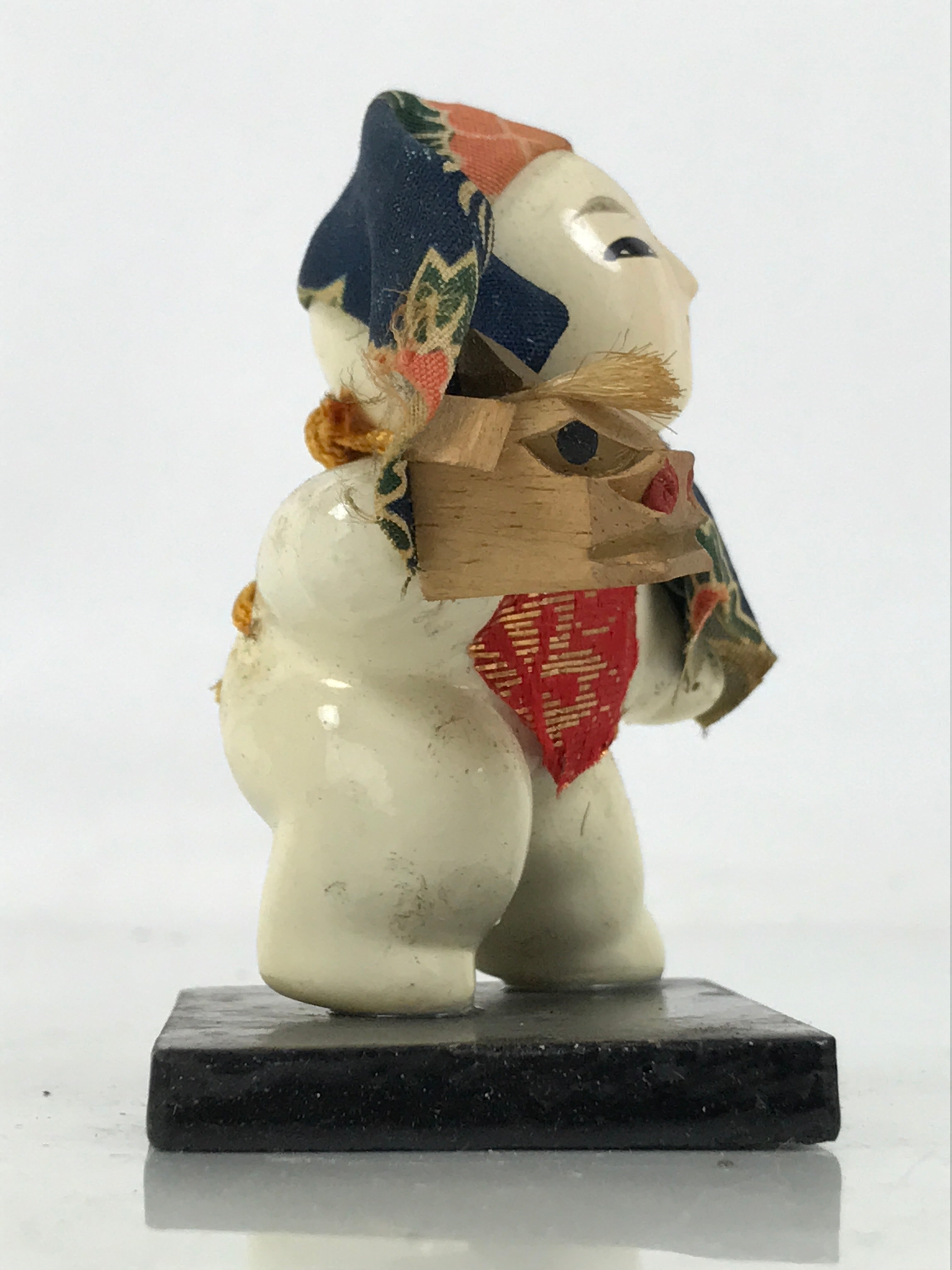 Japanese Wood Pulp Kokeshi Doll Vtg Lion Dance Shishimai Boy Kaga Ningyo KF750