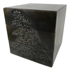 Japanese Wood Tansu Storage Chest Haribako Sewing Box 3 Drawers Pine Tree T399