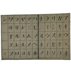Japanese Woodblock Print Paper C1880 Meiji Katakana Chart Alphabet P387