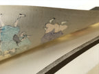 Japanese Woodblock Print Paper Card Vtg Daimyo Procession Samurai Gold P388