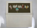 Japanese Woodblock Print Paper Card Vtg Emperor Procession Gold P390
