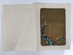 Japanese Woodblock Print Paper Card Vtg Plum Blossoms Ume Gold P386
