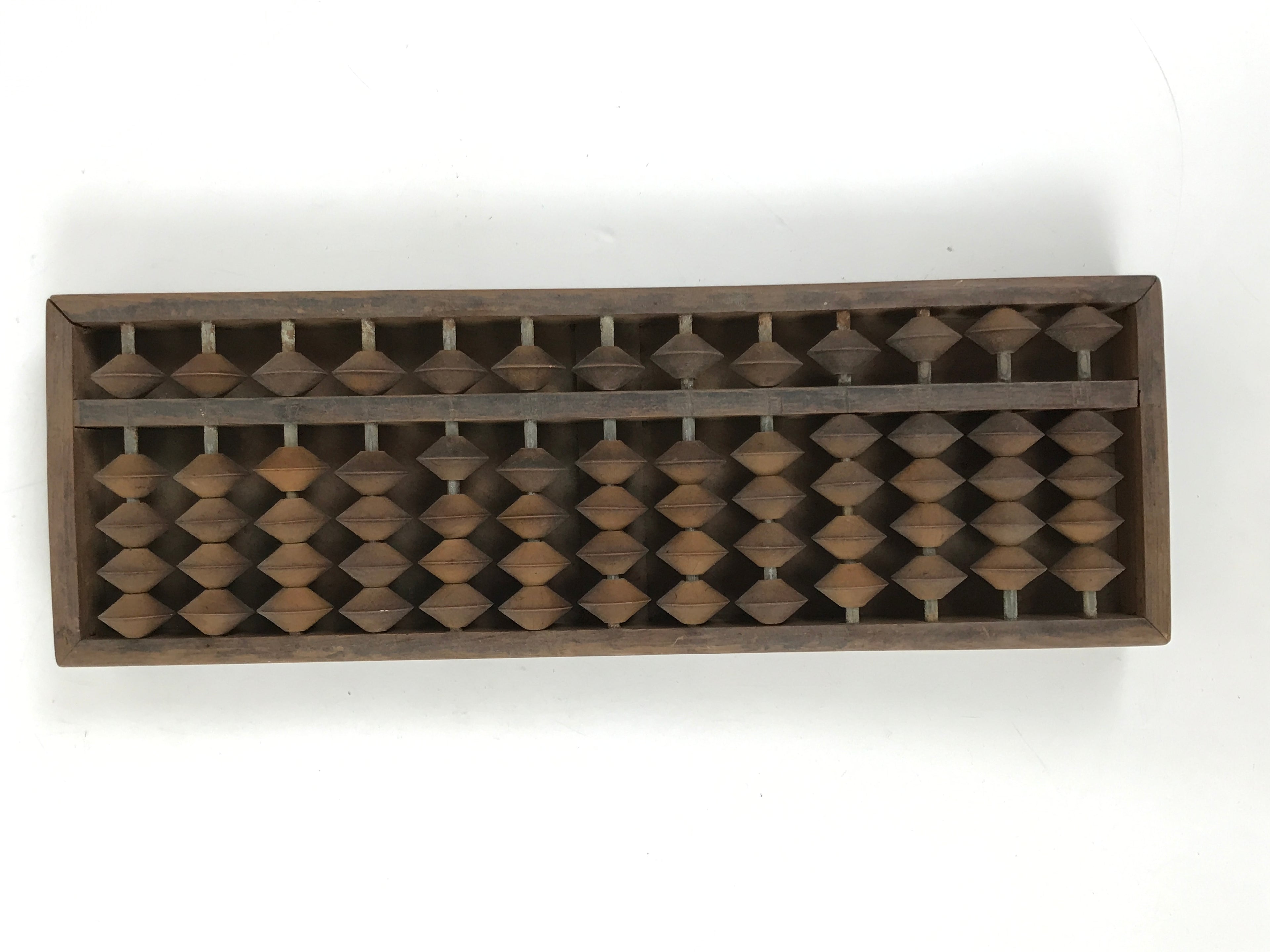 Japanese Wooden Abacus Soroban Math Calculating Tool Vtg 1/4 Beads 13 Rows ST68