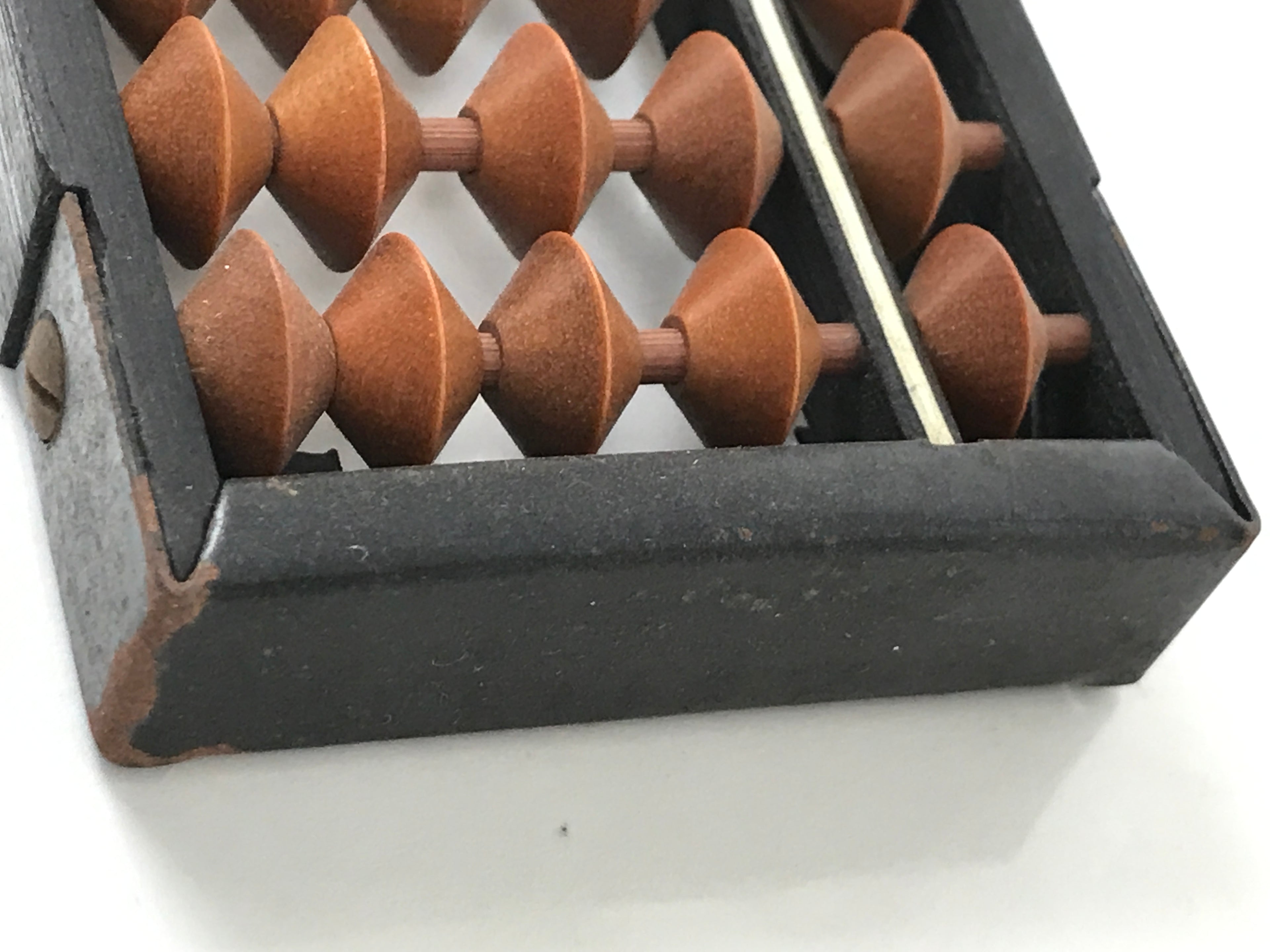 Japanese Wooden Abacus Soroban Math Calculating Tool Vtg 1/4 Beads 23 Rows ST75