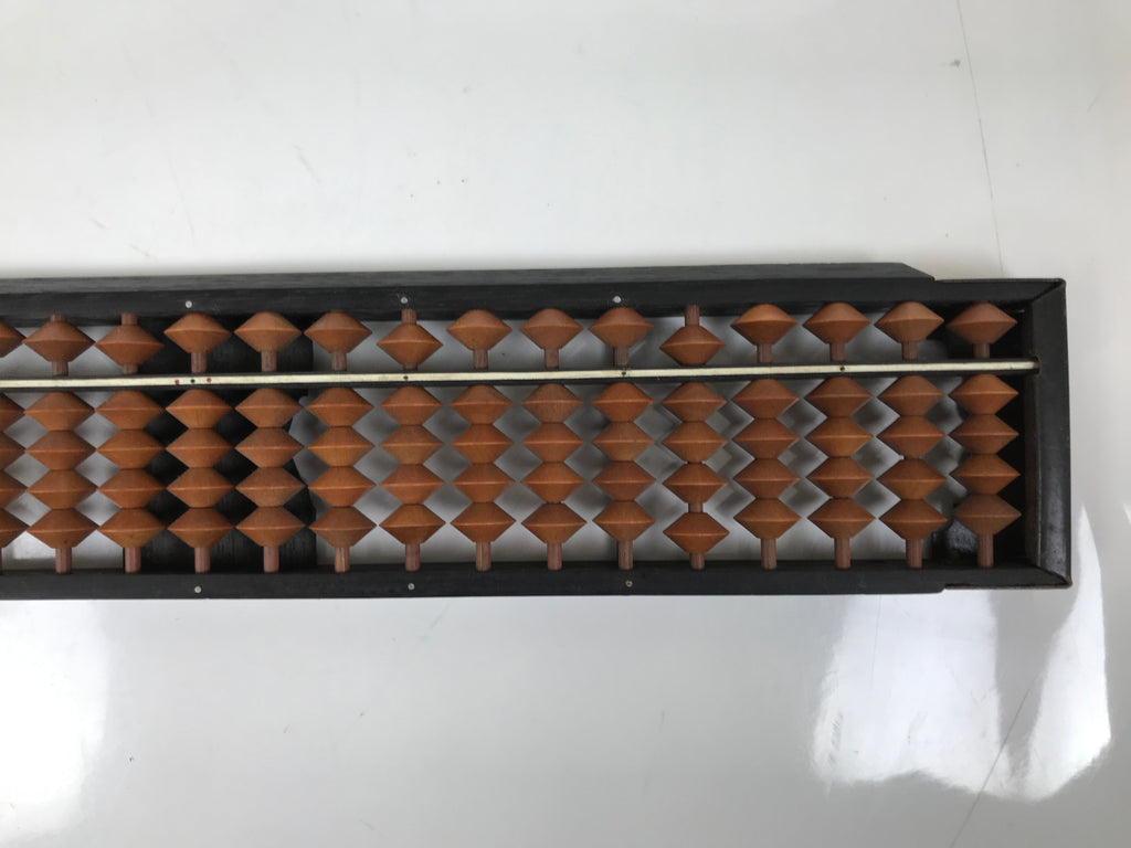 Japanese Wooden Abacus Soroban Math Calculating Tool Vtg 1/4 Beads 23 Rows ST75