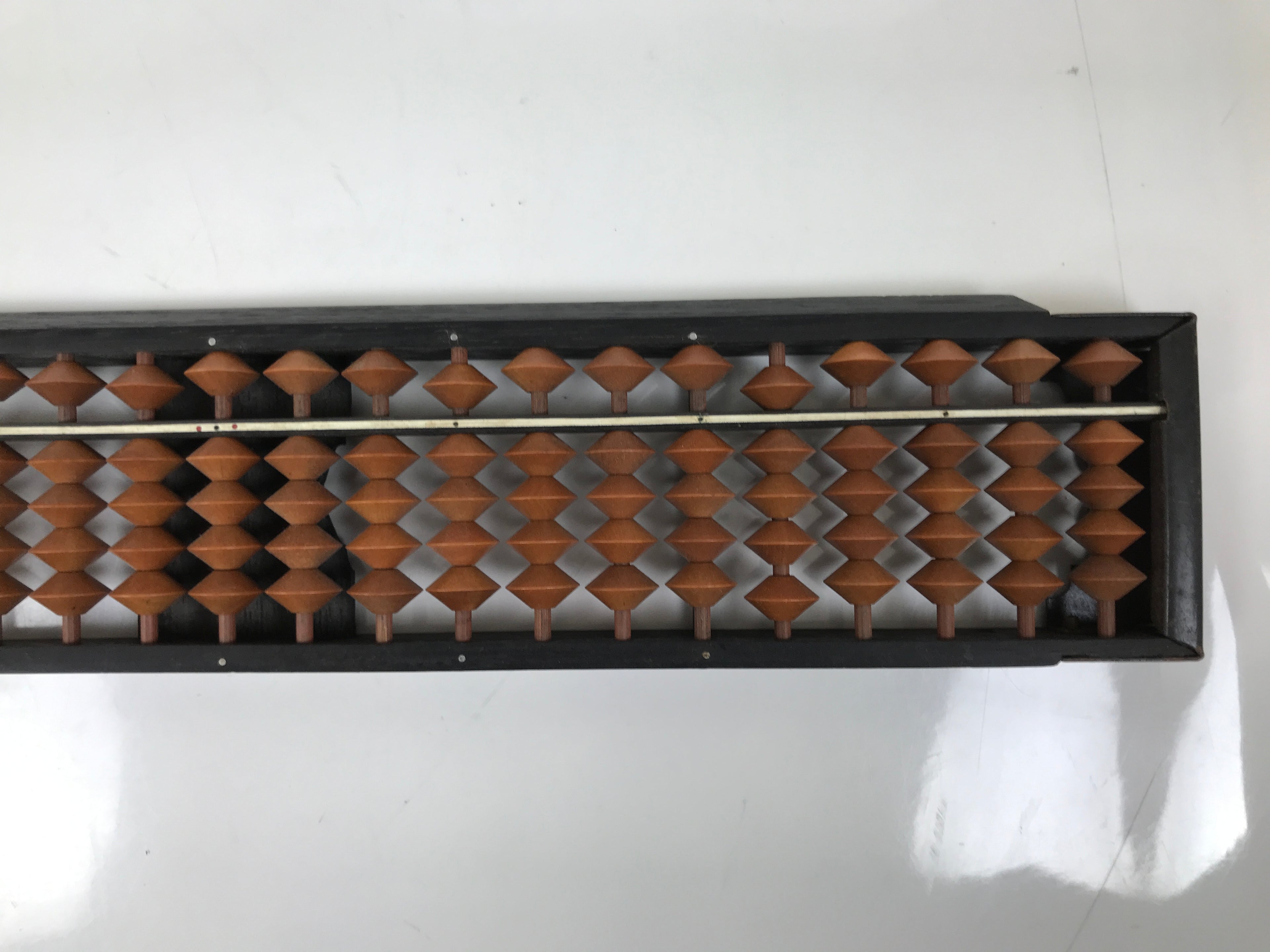 Japanese Wooden Abacus Soroban Math Calculating Tool Vtg 1/4 Beads 23 Rows ST75