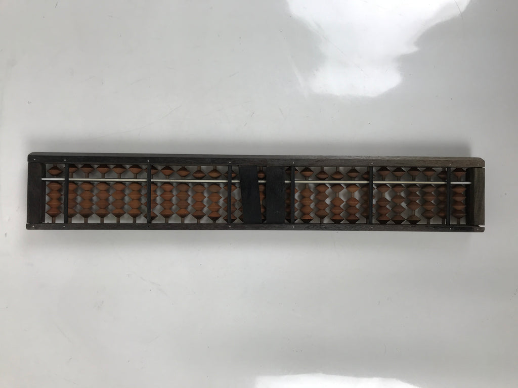 Japanese Wooden Abacus Soroban Math Calculating Tool Vtg 1/4 Beads 27 Rows ST72