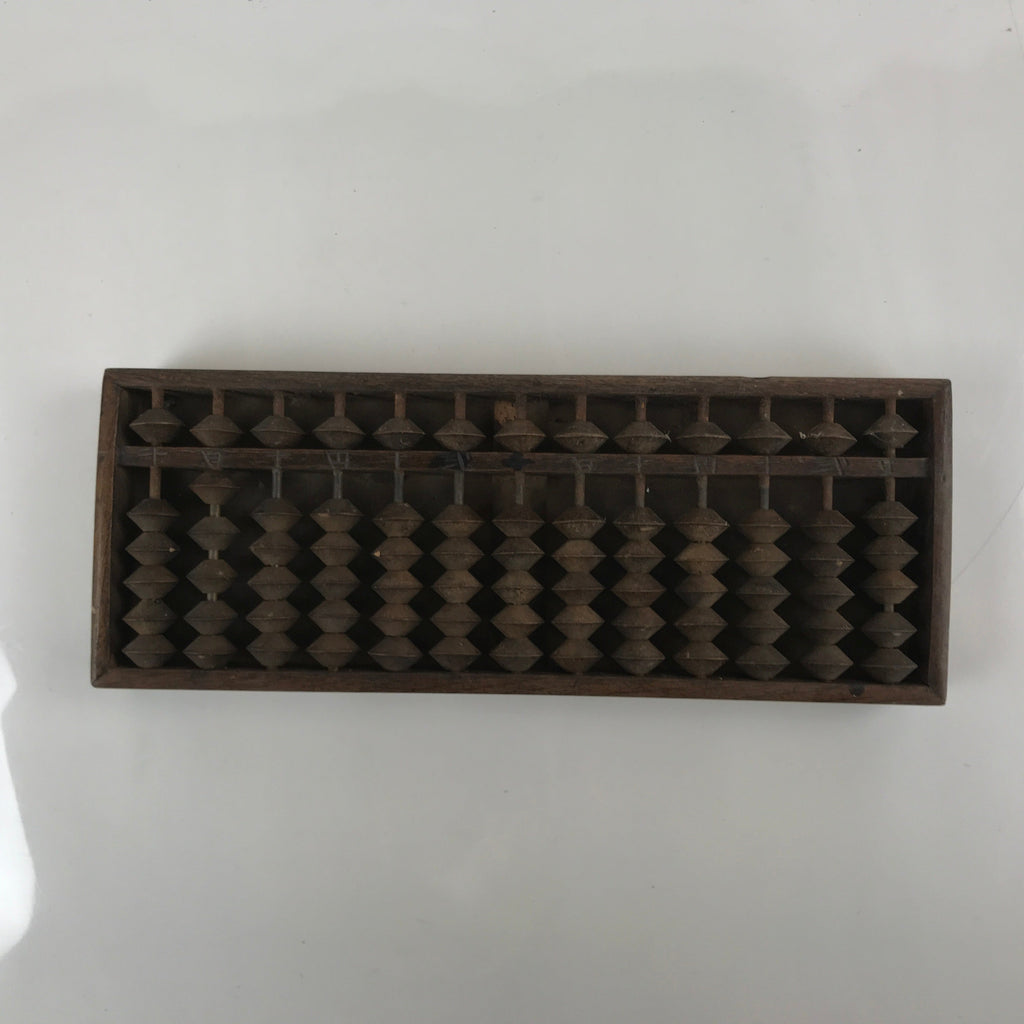 Japanese Wooden Abacus Soroban Math Calculating Tool Vtg 1/5 Beads 13 Rows ST60
