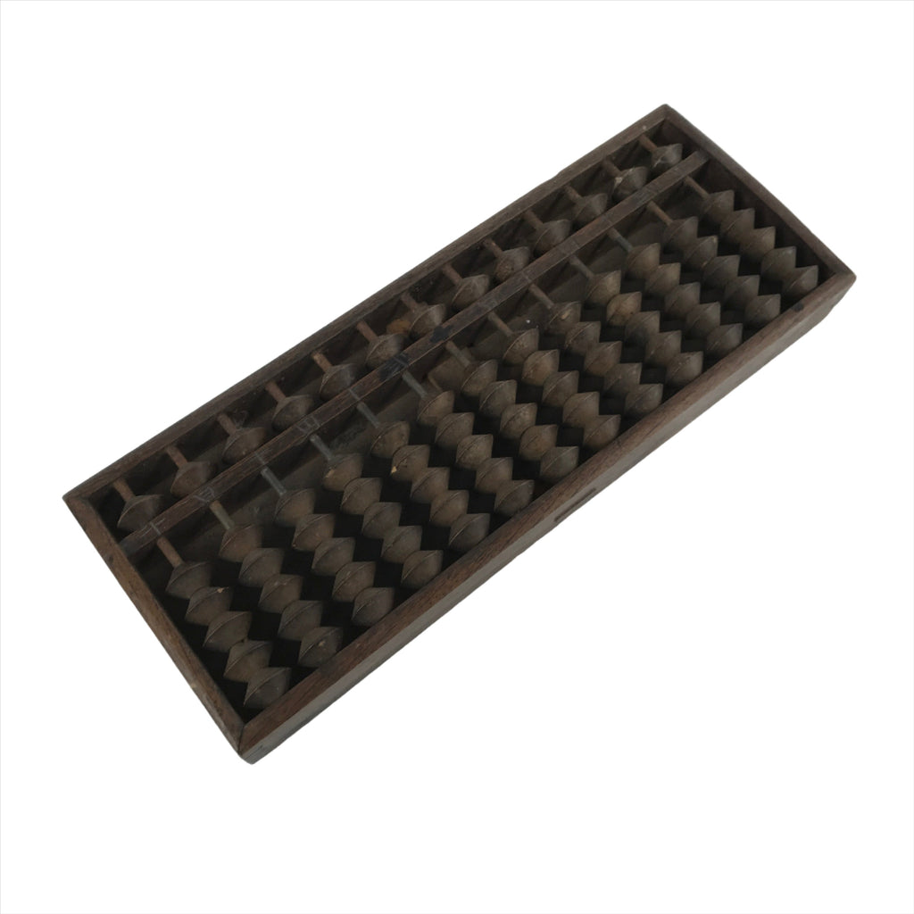 Japanese Wooden Abacus Soroban Math Calculating Tool Vtg 1/5 Beads 13 Rows ST60