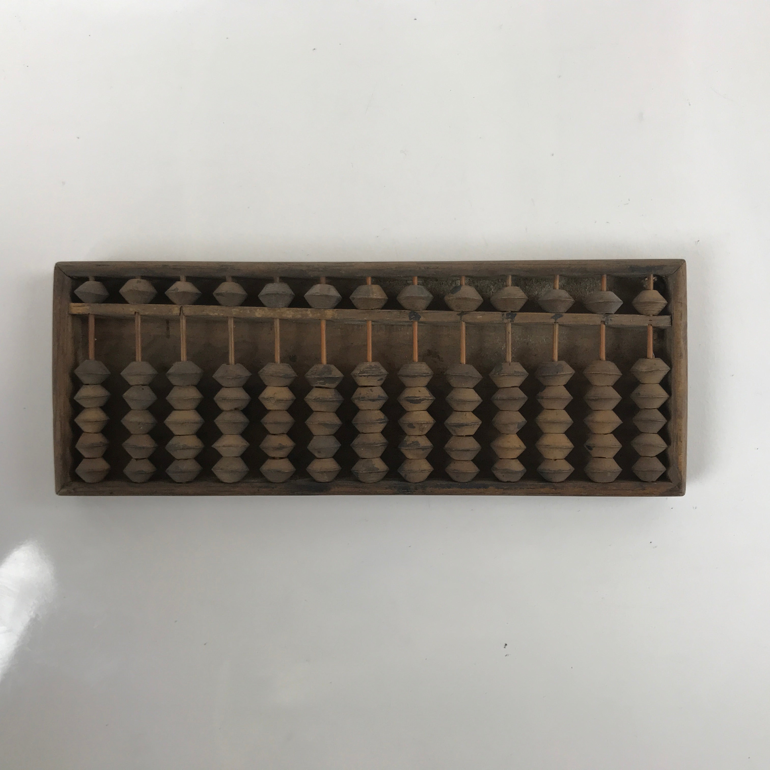 Japanese Wooden Abacus Soroban Math Calculating Tool Vtg 1/5 Beads 13 Rows ST64