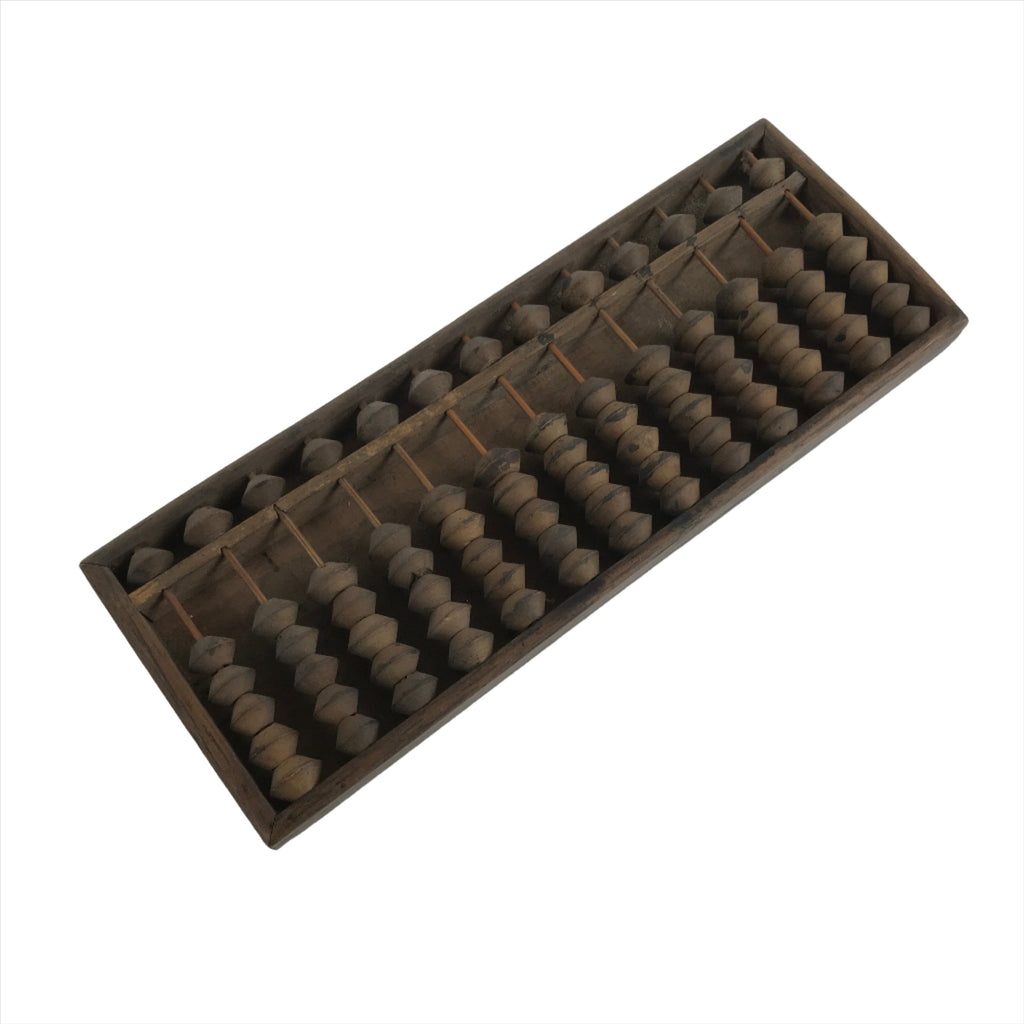 Japanese Wooden Abacus Soroban Math Calculating Tool Vtg 1/5 Beads 13 Rows ST64