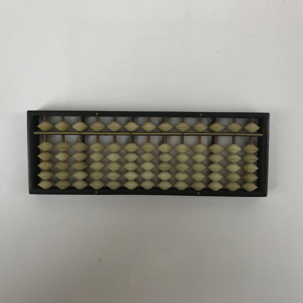 Japanese Wooden Abacus Soroban Math Calculating Tool Vtg 1/5 Beads 13 Rows ST65
