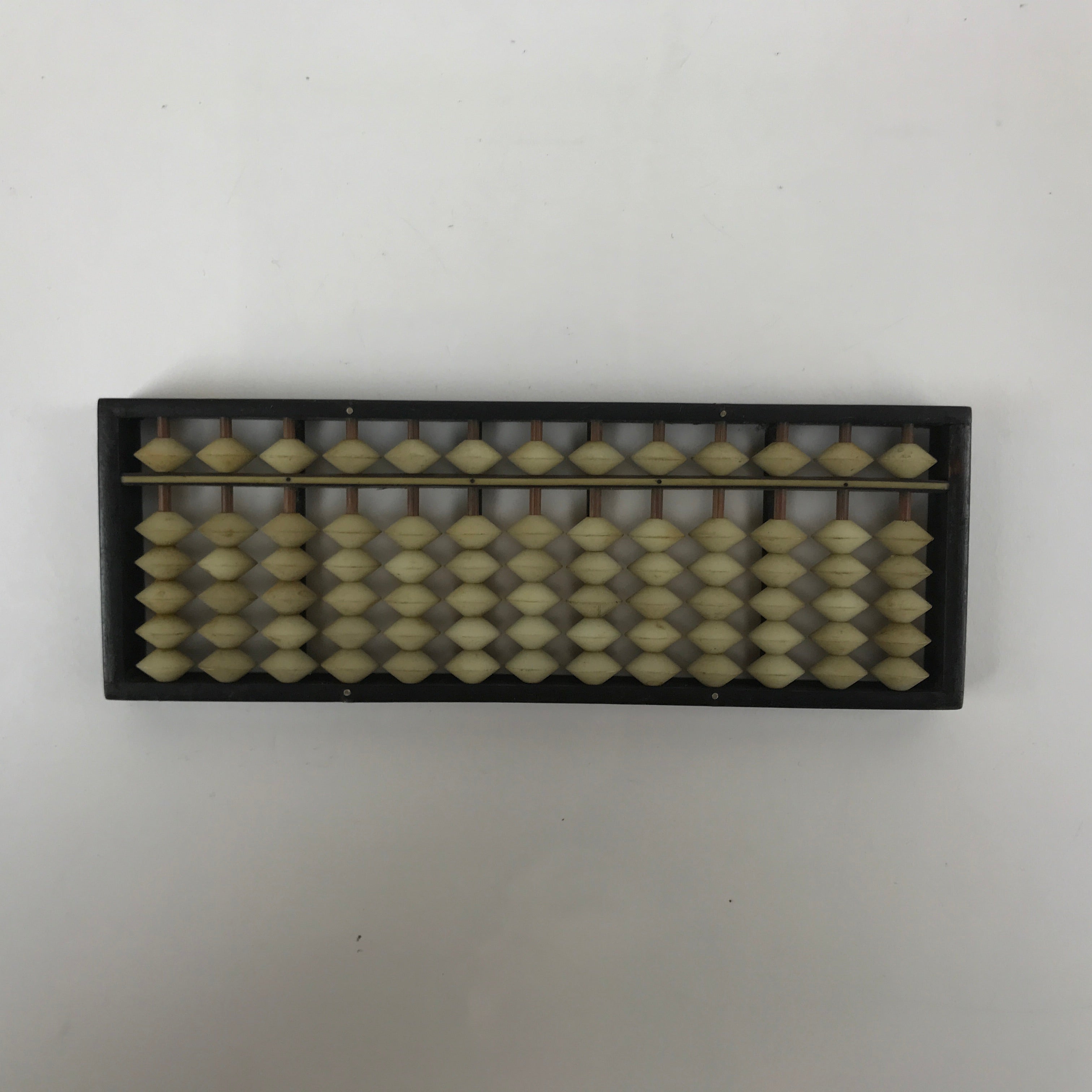 Japanese Wooden Abacus Soroban Math Calculating Tool Vtg 1/5 Beads 13 Rows ST65