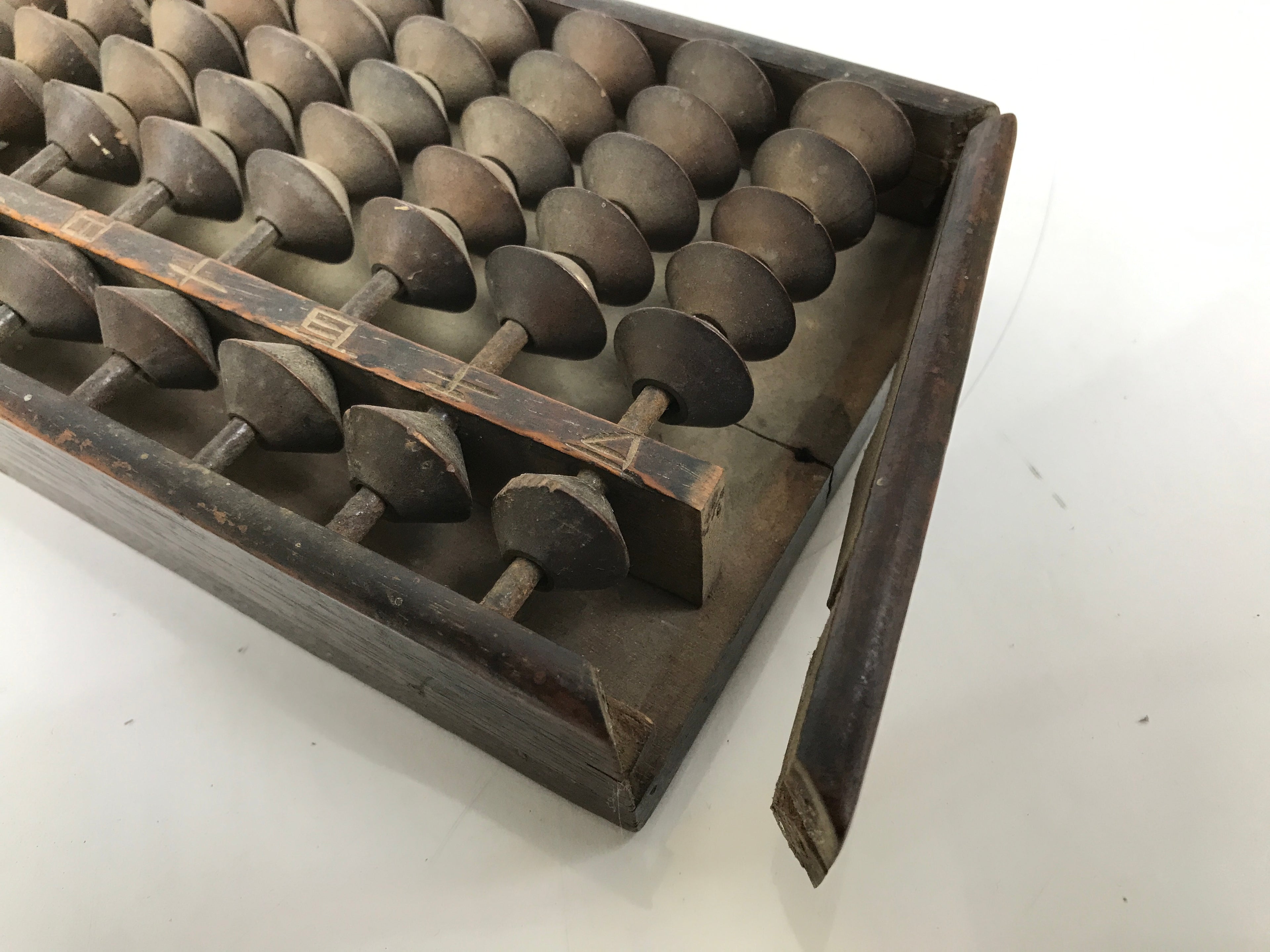 Japanese Wooden Abacus Soroban Math Calculating Tool Vtg 1/5 Beads 15 Rows ST69