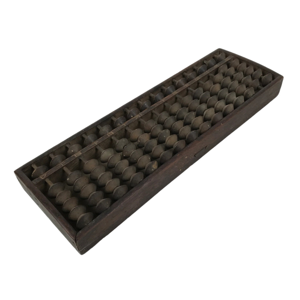 Japanese Wooden Abacus Soroban Math Calculating Tool Vtg 1/5 Beads 15 Rows ST69