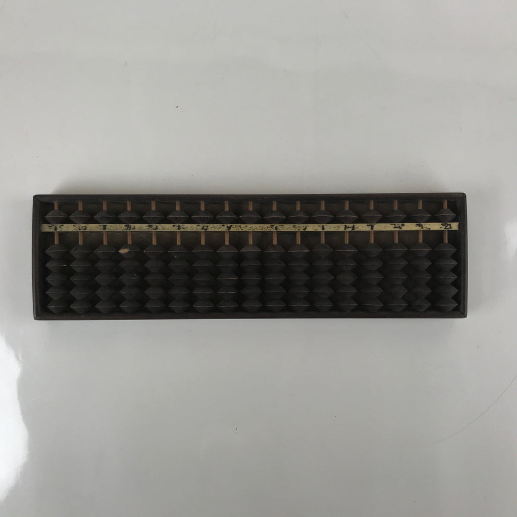 Japanese Wooden Abacus Soroban Math Calculating Tool Vtg 1/5 Beads 17 Rows ST51