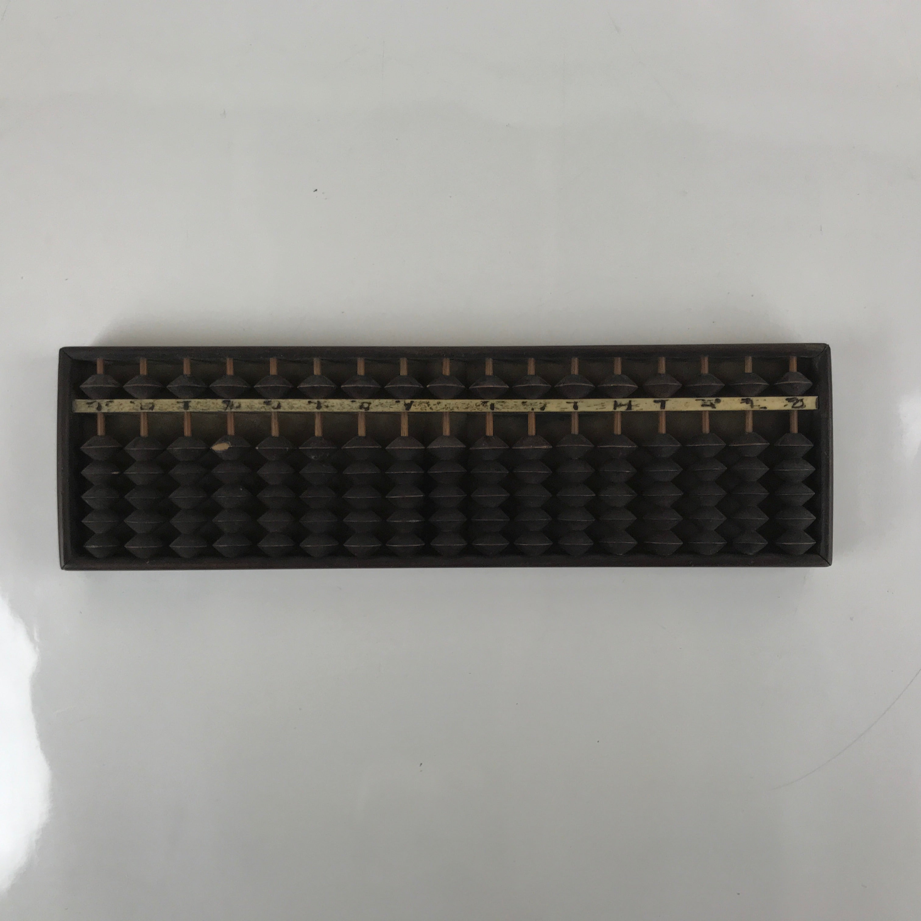Japanese Wooden Abacus Soroban Math Calculating Tool Vtg 1/5 Beads 17 Rows ST51