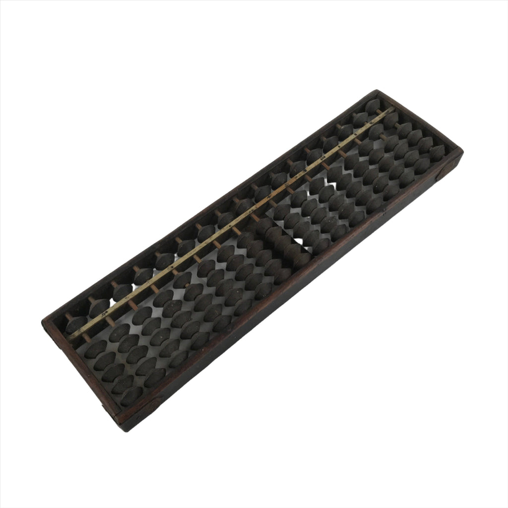 Japanese Wooden Abacus Soroban Math Calculating Tool Vtg 1/5 Beads 17 Rows ST58