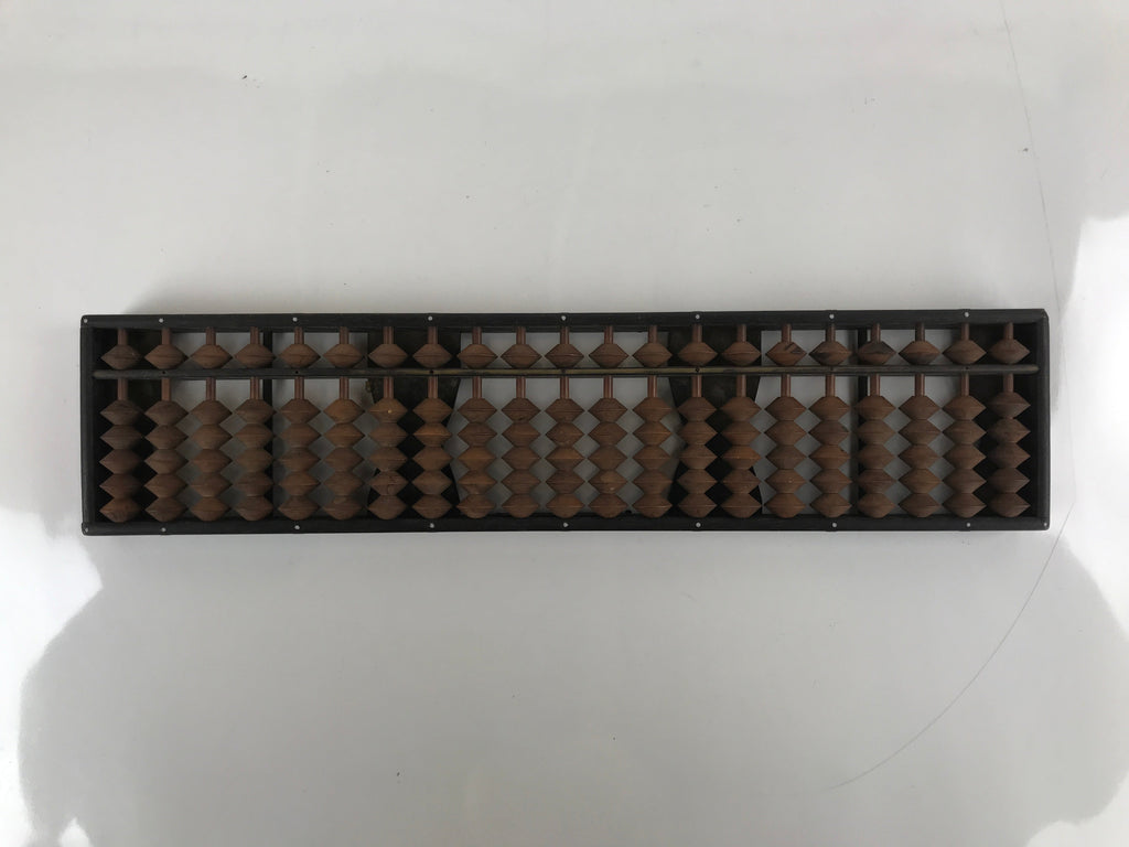 Japanese Wooden Abacus Soroban Math Calculating Tool Vtg 1/5 Beads 21 Rows ST56