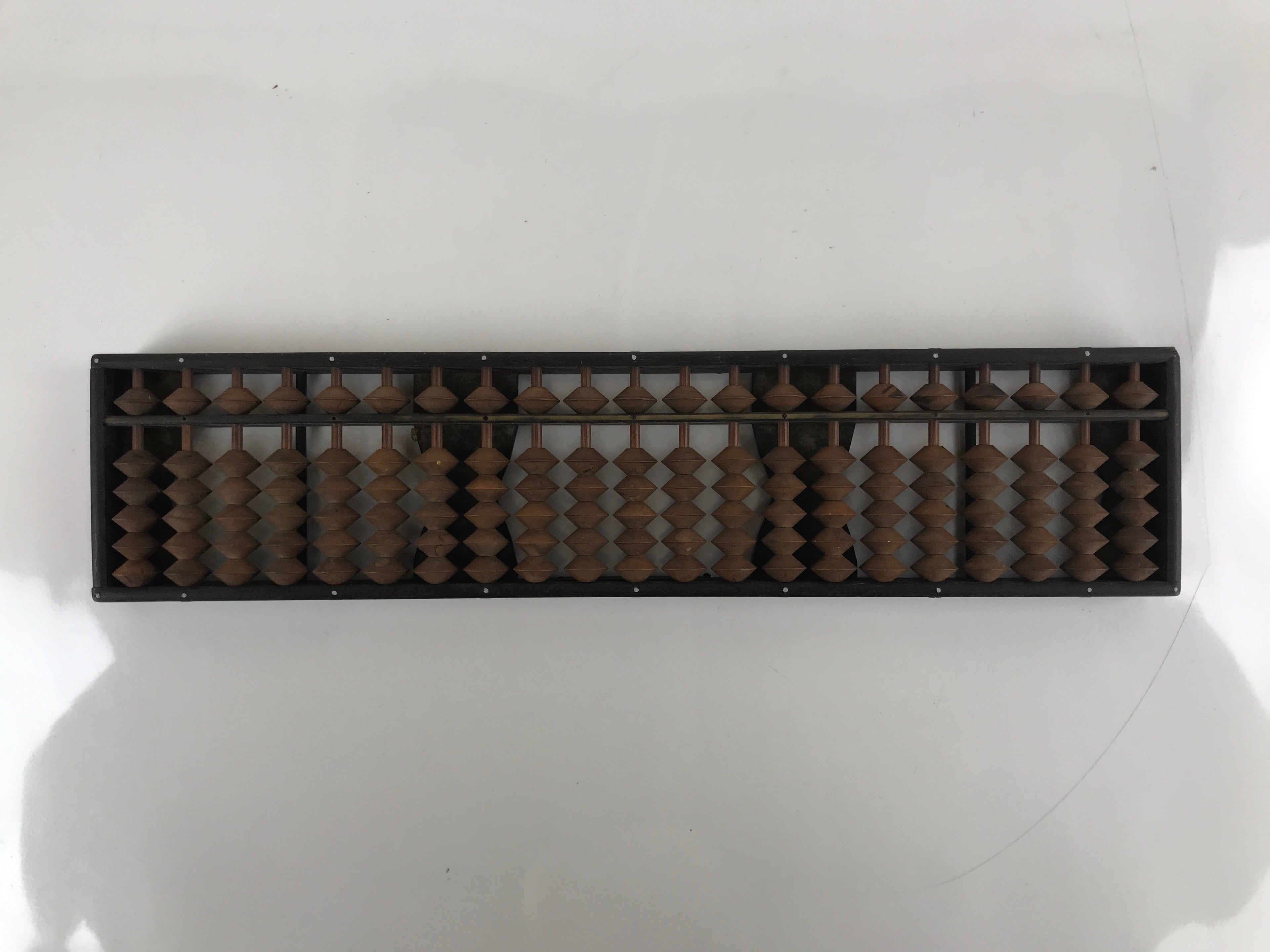 Japanese Wooden Abacus Soroban Math Calculating Tool Vtg 1/5 Beads 21 Rows ST56