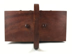 Japanese Wooden Accordion Sewing Box Vtg Haribako Storage Chest Brown T355