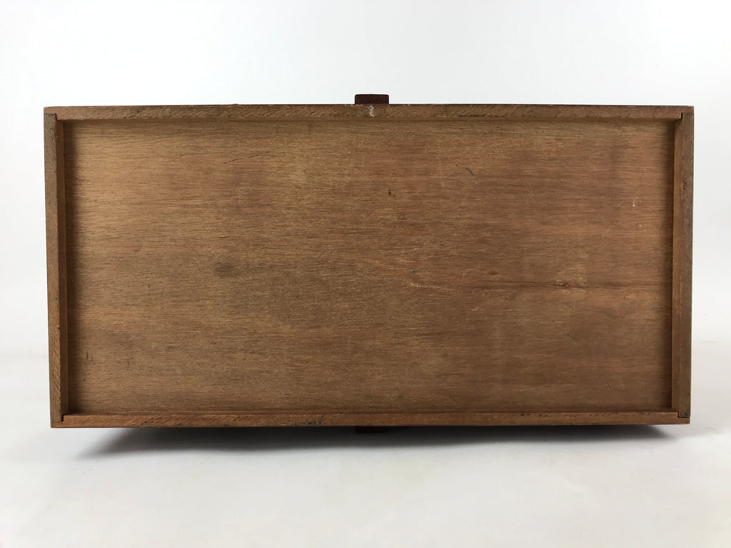 Japanese Wooden Accordion Sewing Box Vtg Haribako Storage Chest Brown T355