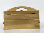Japanese Wooden Accordion Sewing Box Vtg Haribako Storage Chest Brown T409