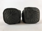 Japanese Wooden Ainu Nipopo Statue Vtg 2pc Set Okimono Hokkaido Brown AB108