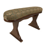 Japanese Wooden Armrest Cushion Kyousoku Vtg Shogi Go Fabric Green Orange JK943