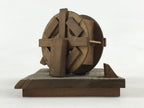 Japanese Wooden Art Display Water Wheel High Roof House Vtg Handmade BD906