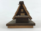Japanese Wooden Art Display Water Wheel High Roof House Vtg Handmade BD906