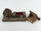 Japanese Wooden Art Display Water Wheel High Roof House Vtg Handmade BD906