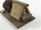 Japanese Wooden Art Display Water Wheel High Roof House Vtg Handmade BD906