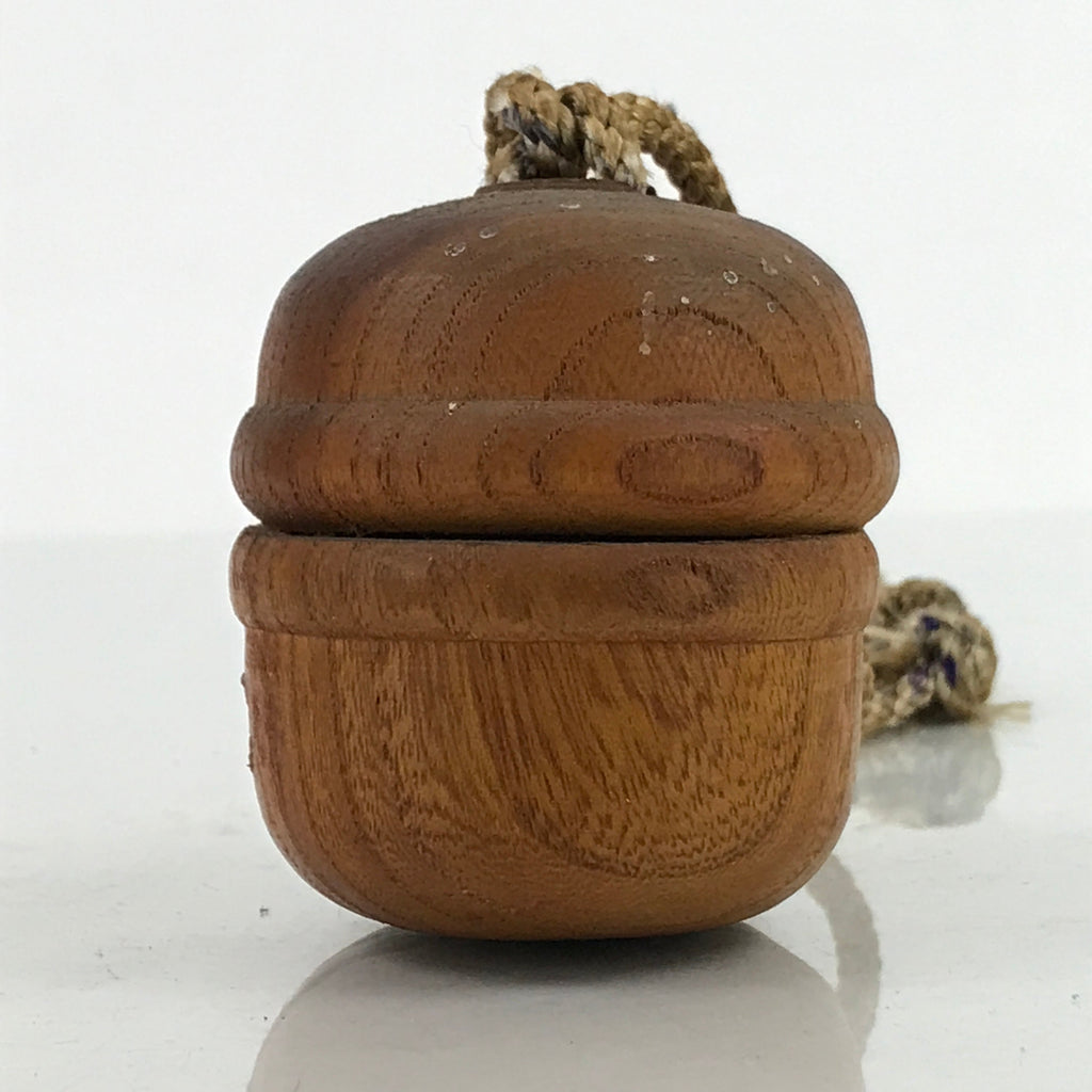 Japanese Wooden Bell Dorei Vtg Great Wish Lucky Charm Amulet Brown DR536