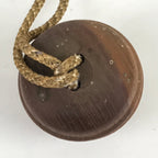 Japanese Wooden Bell Dorei Vtg Great Wish Lucky Charm Amulet Brown DR536