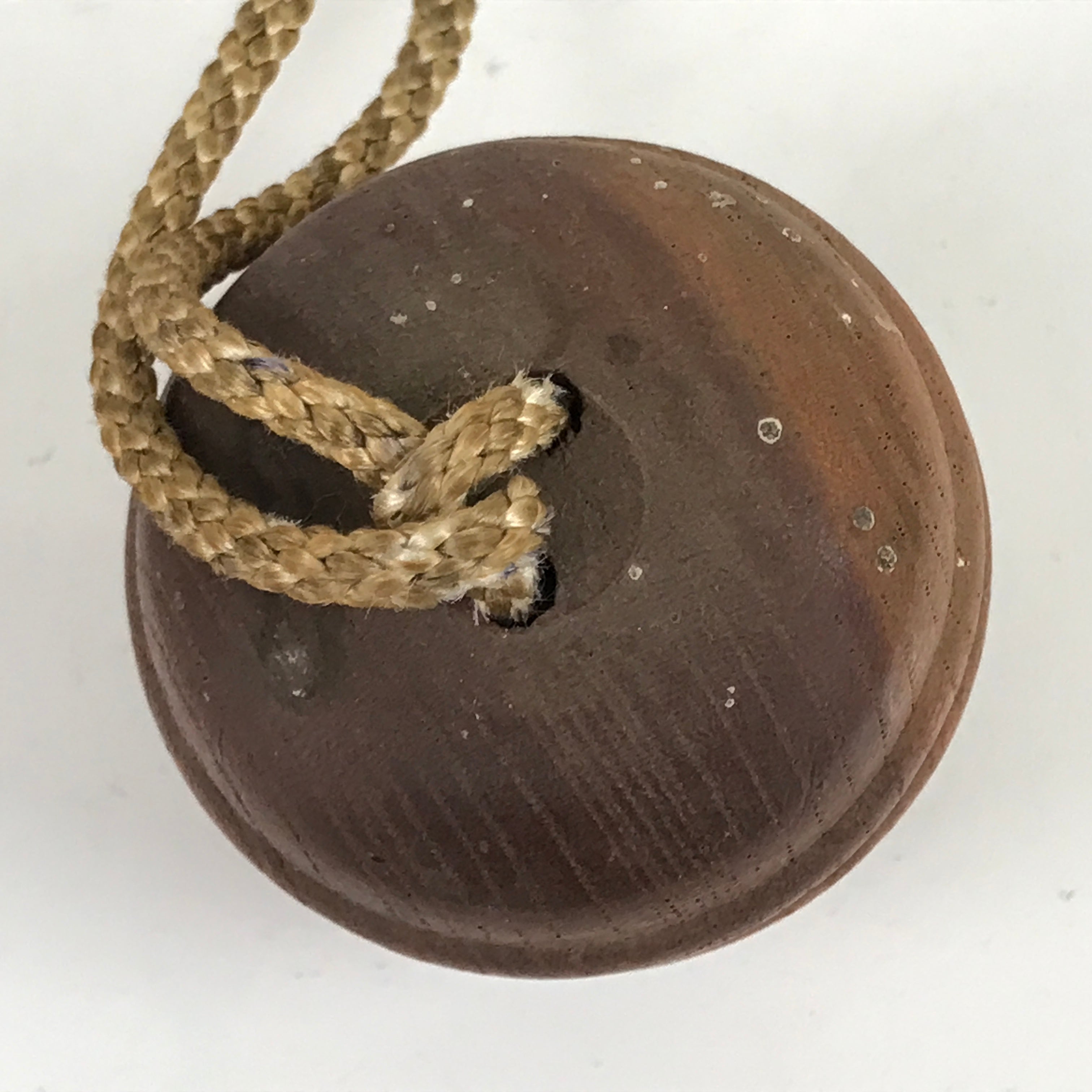 Japanese Wooden Bell Dorei Vtg Great Wish Lucky Charm Amulet Brown DR536
