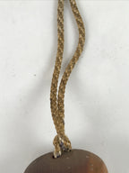 Japanese Wooden Bell Dorei Vtg Great Wish Lucky Charm Amulet Brown DR536