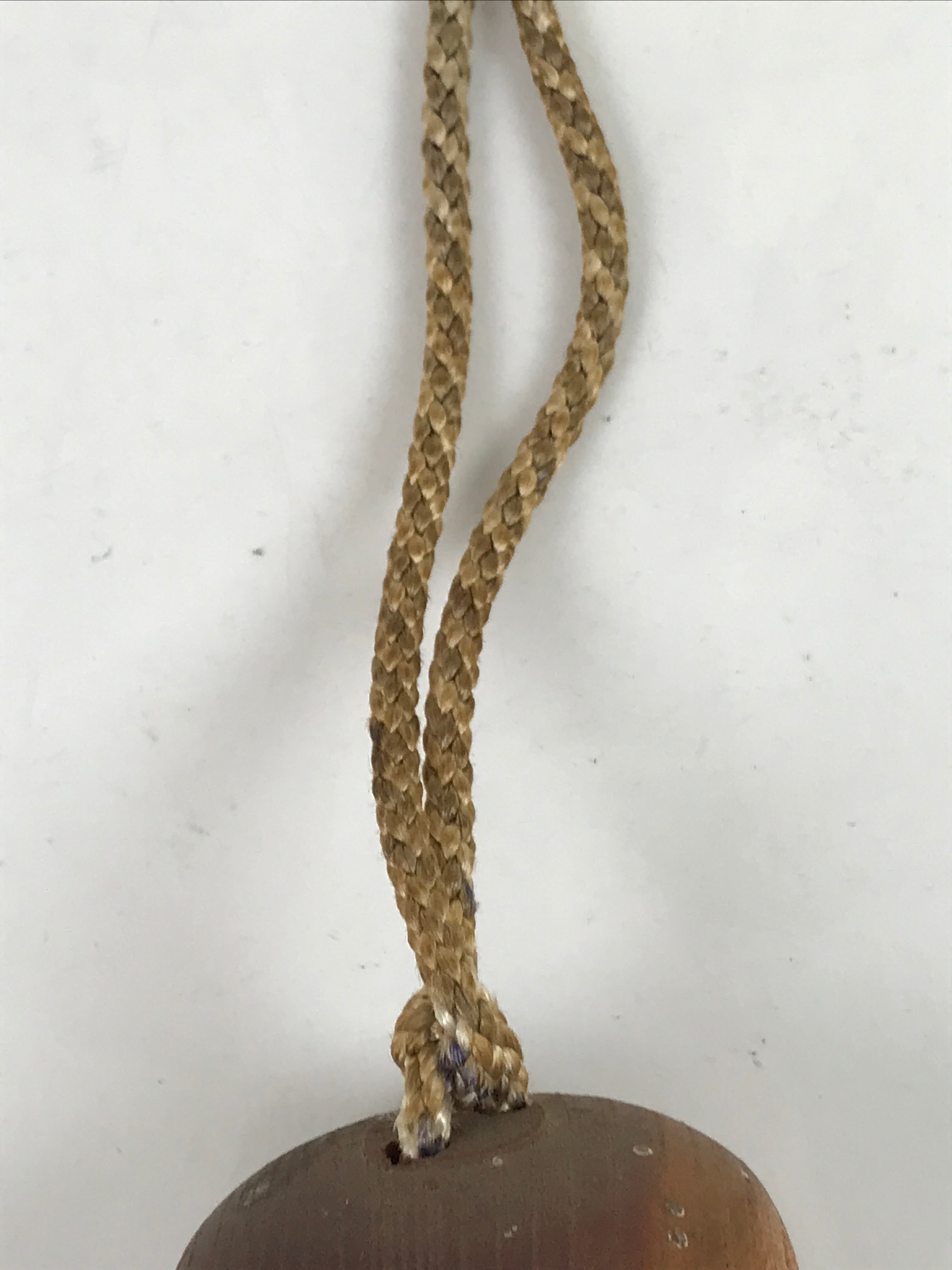 Japanese Wooden Bell Dorei Vtg Great Wish Lucky Charm Amulet Brown DR536