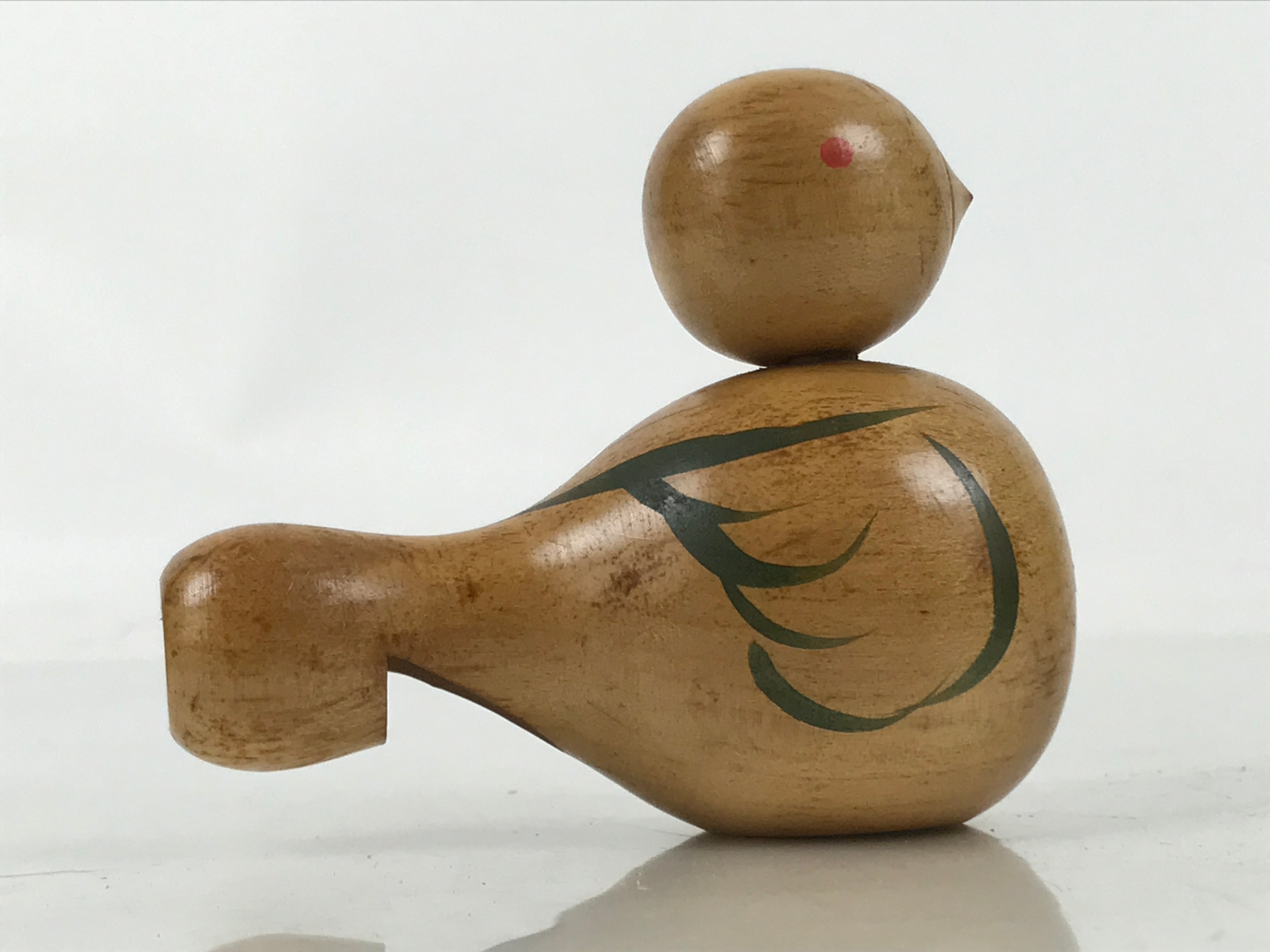Japanese Wooden Bird Whistle Vtg Dove Pigeon Hato Musical Instrument Brown KF734