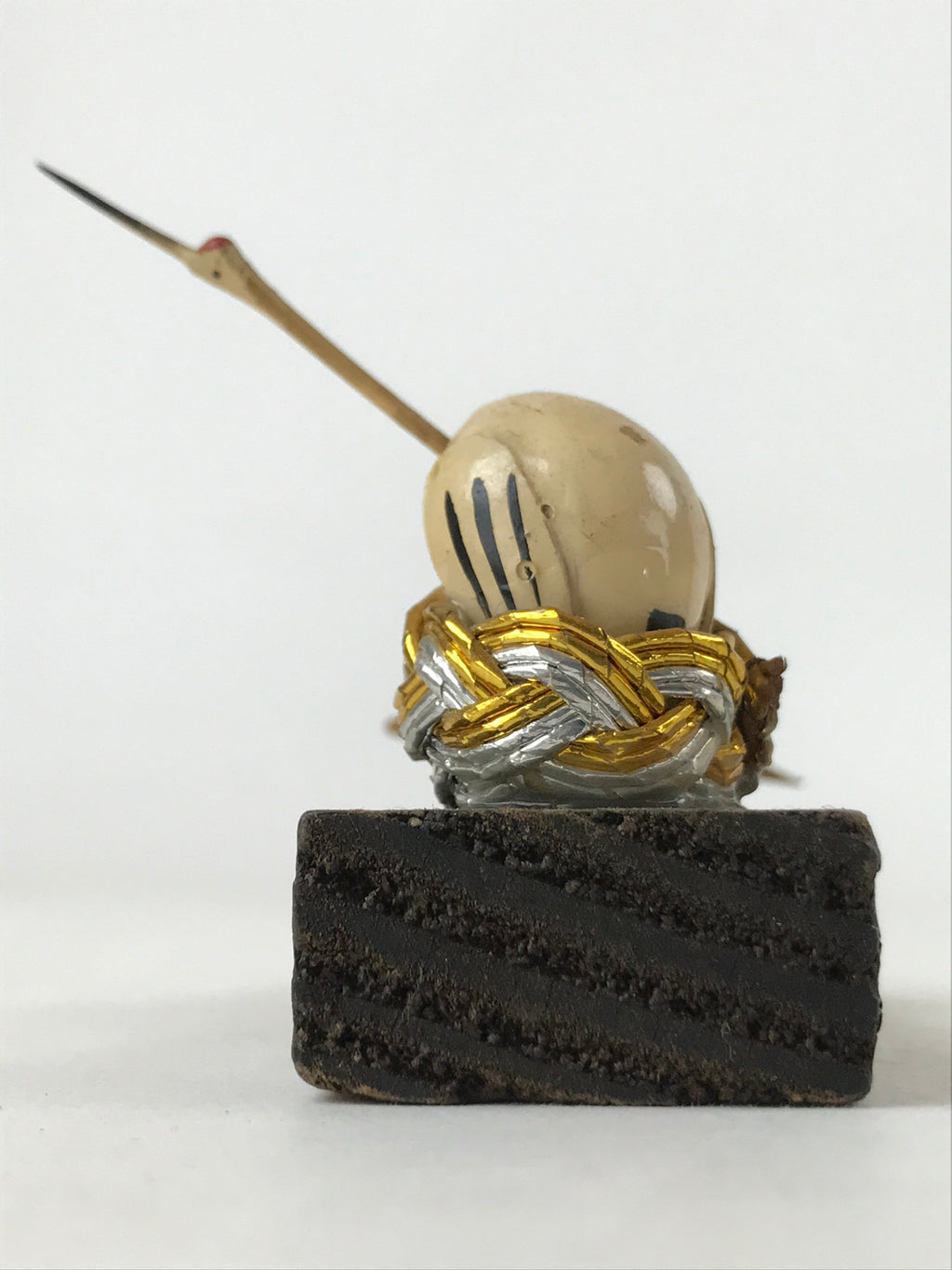 Japanese Wooden Bobbling Figurine Turtle Crane Vtg Kame Tsuru Decoration KF668