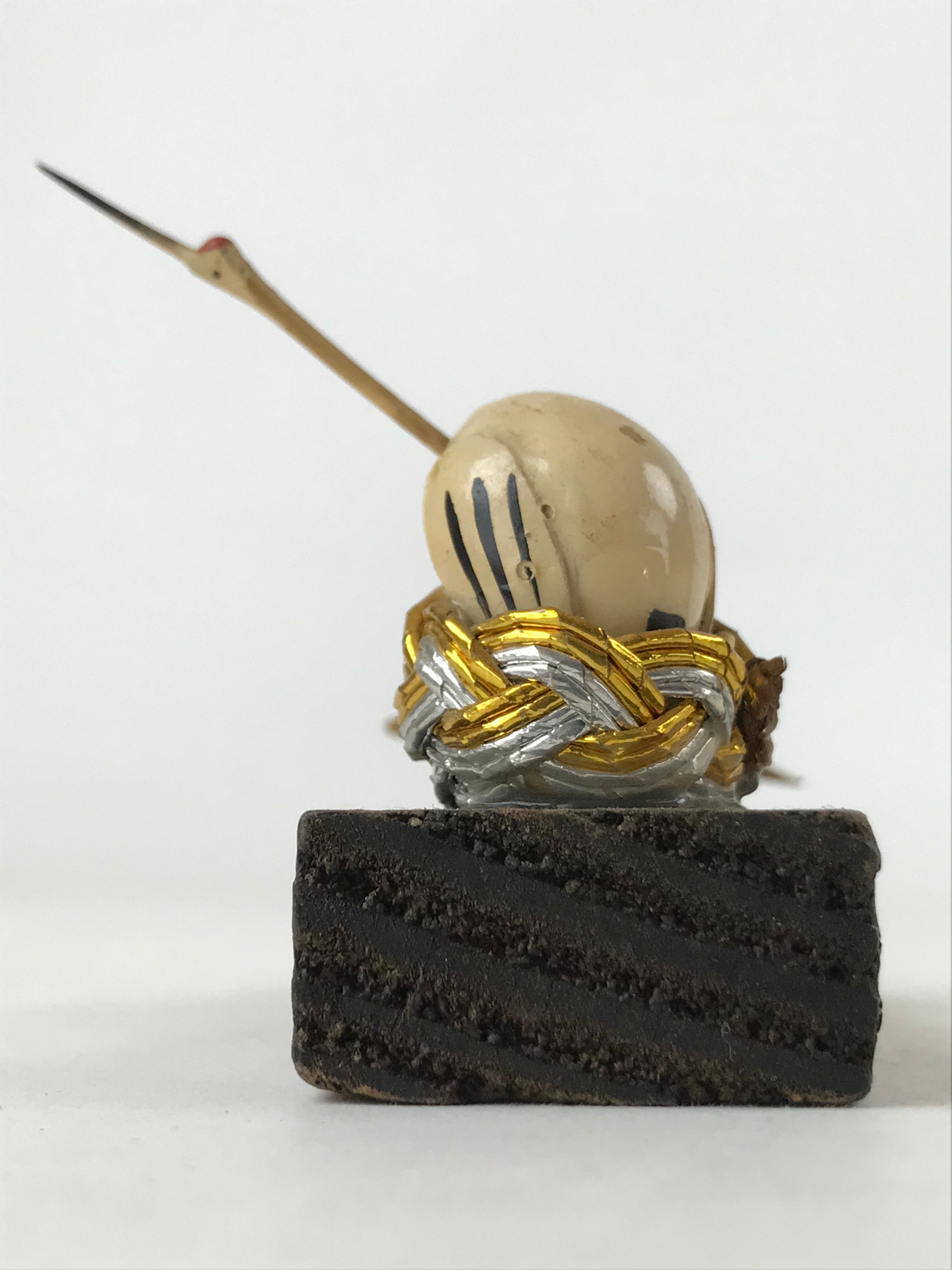 Japanese Wooden Bobbling Figurine Turtle Crane Vtg Kame Tsuru Decoration KF668