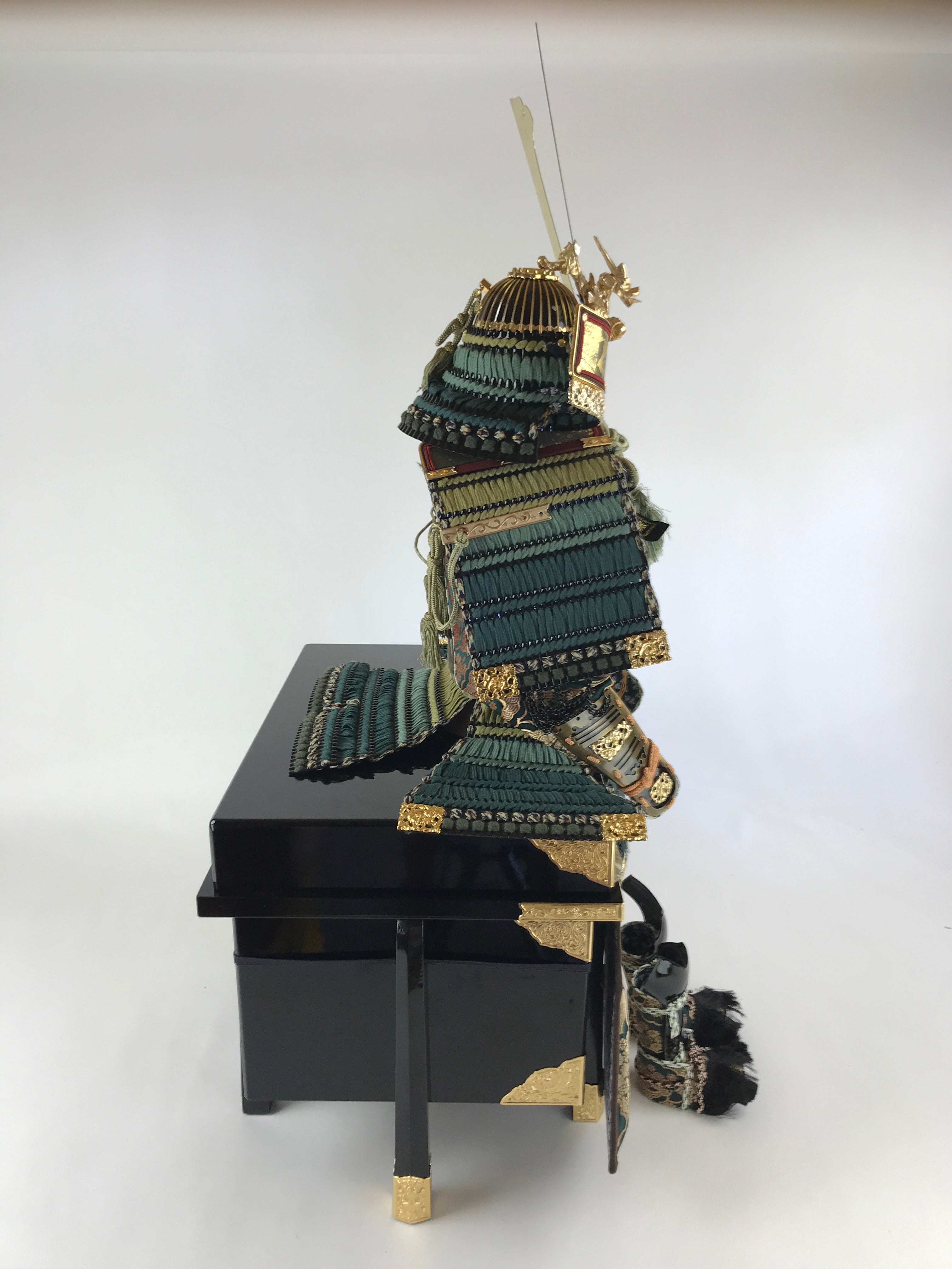 Mini Samurai Japanese Wooden Boxed Samurai Miniature Armor Yoroi Set Vtg Boy's Fest ...